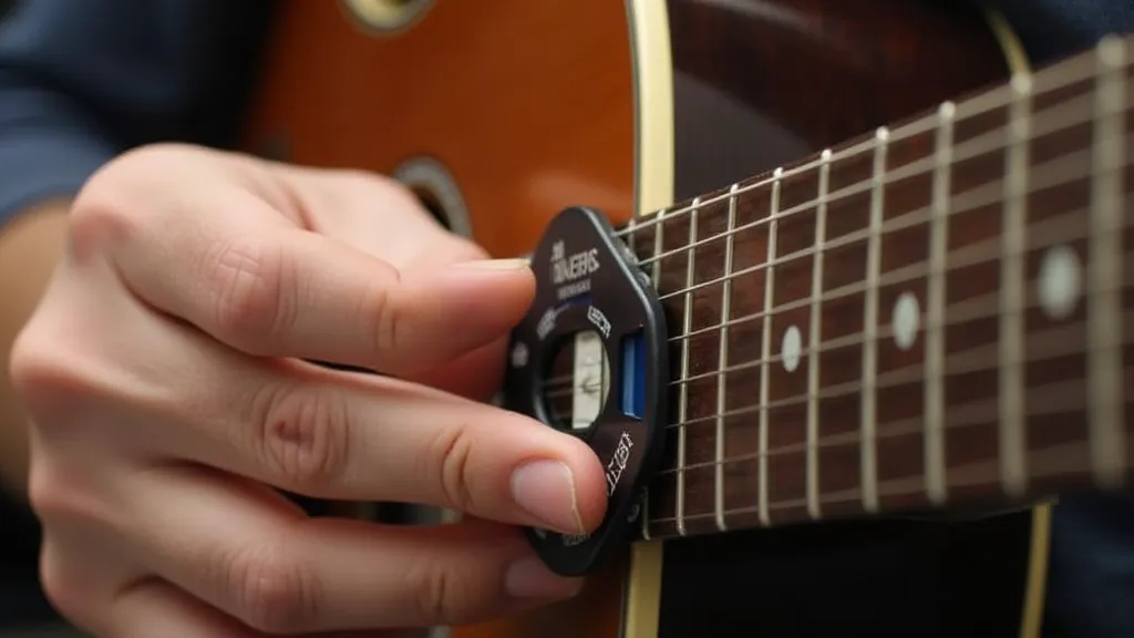 Measuring string action with a feeler gauge