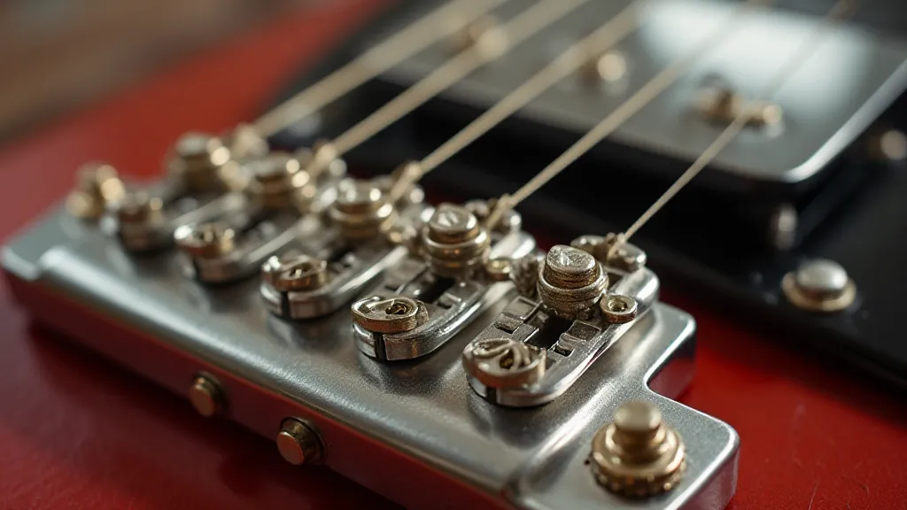 Electric guitar bridge saddle adjustment screws