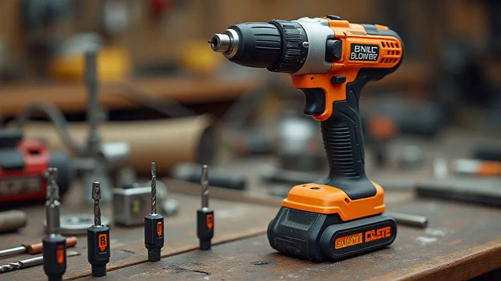 Cordless drill with bits