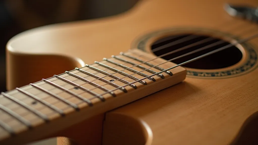 Guitar neck with installed frets