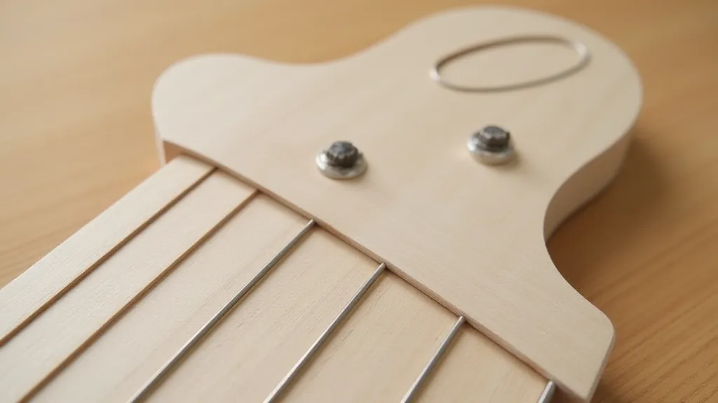 Detailed view of a guitar neck template