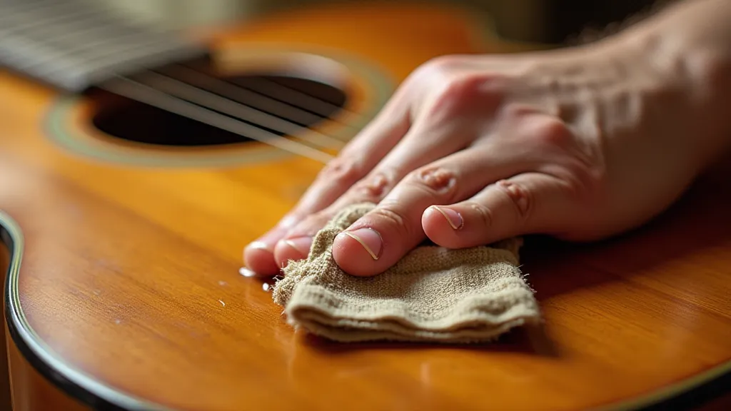 Applying linseed oil to a guitar body