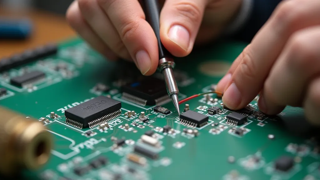Soldering guitar electronics.